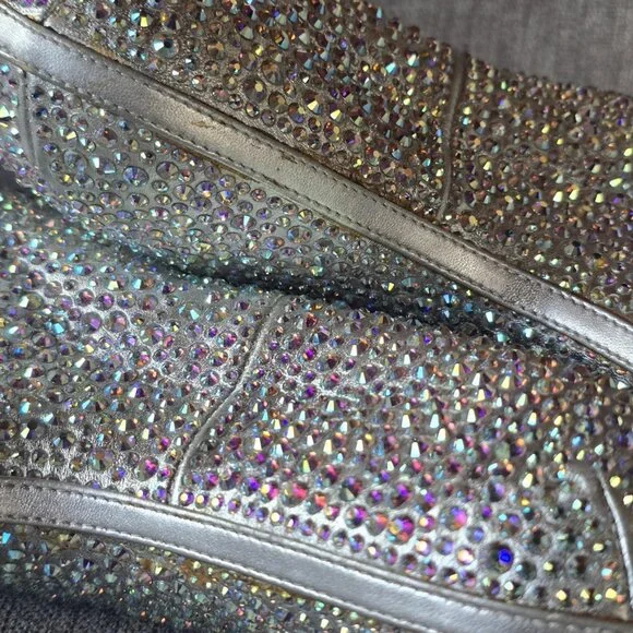 Giuseppe Zanotti Silver Leather Heelless Peep Toe Pumps - Picture 5 of 7